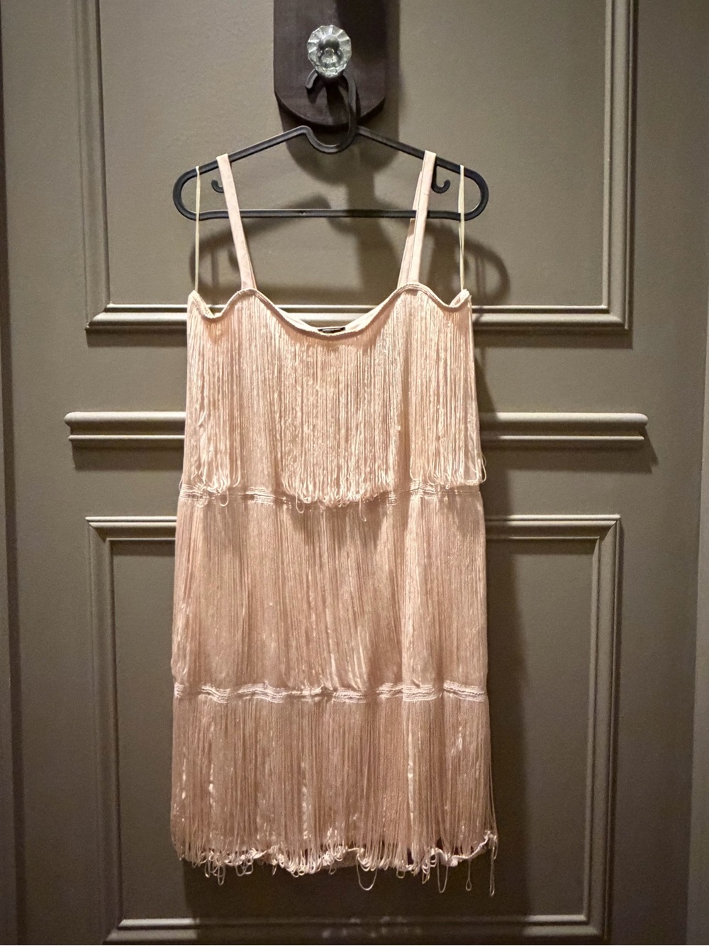 H&M Blush Fringe Slip Dress